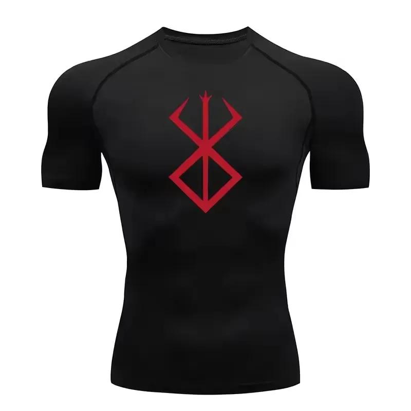 Compression T-shirt for Men Elastic Tight Workout Sportswear Short-sleeved High Elasticity Gym Bodybuilding Quick-drying Sweatshirt Top