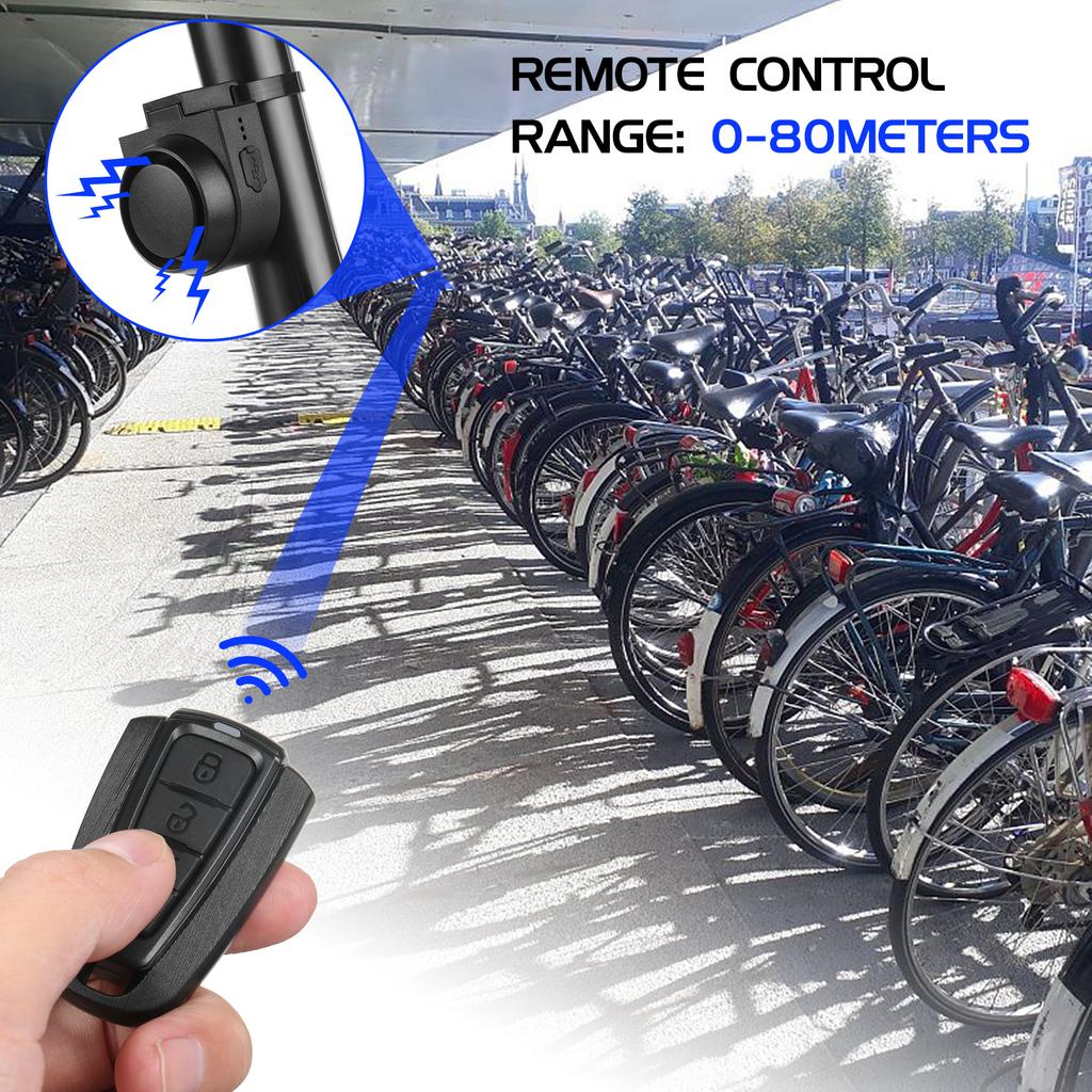 Wireless Bike Horn 115dB Loud Bicycle Anti theft Horn IPX5 Bicycle Alarm Bell with 5 Sound Modes 3 Vibration