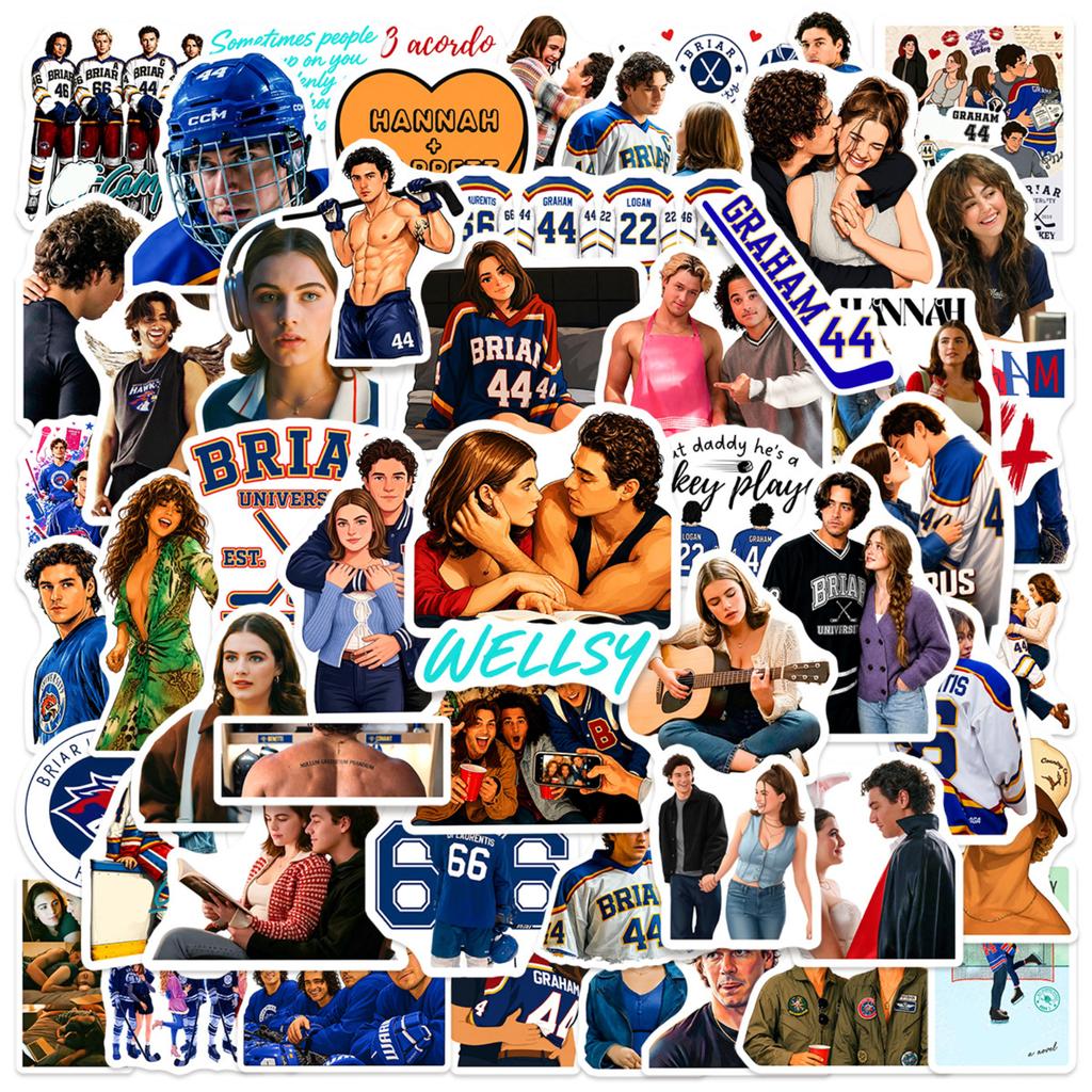 55PCS Off Campus Graffiti Stickers Pack for Water Bottles Laptops Skateboards Suitcases Cars DIY Waterproof Vinyl Stickers Collection