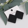 Trendy Korean Red White Black Pink Stud Earrings For Women Girl Geometric Big Square Round Acrylic Earrings Fashion Jewelry Gift