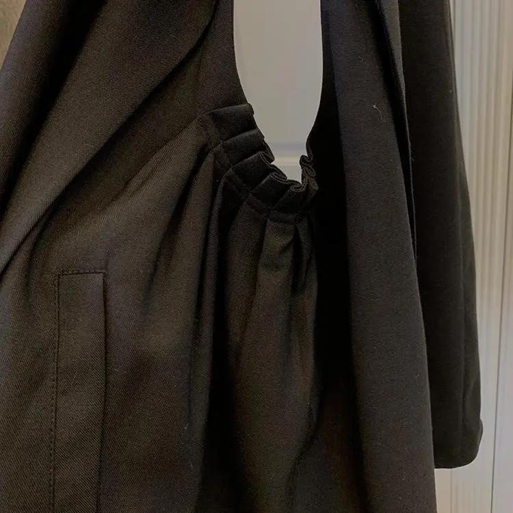 Women's Spring/Autumn Korean Style Loose Casual Suit Vest Design Unique Outerwear Top