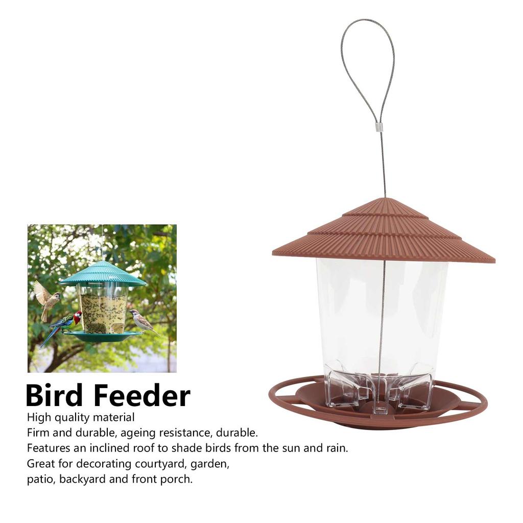 Bird Feeder Roof Hanging Bird Feeder Feeding Tool for Garden Yard Outdoor Decoration