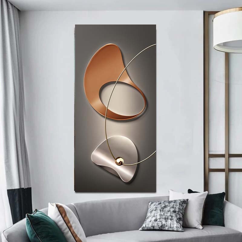 Lüks Soyut Geometri Tablo Daire Çizgileri Duvar Sanatı Tuval Posterler ve Baskılar Modern Duvar Resimleri Oturma Odası Dekoru için