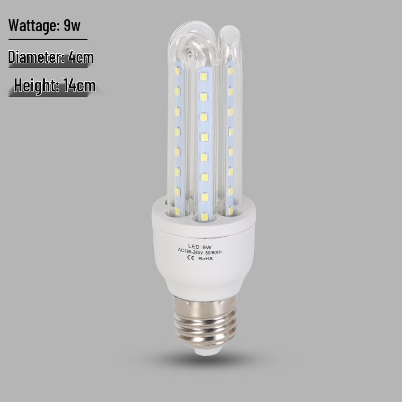 Super Bright LED Energy-saving Spiral Bulb E27 Base 4U Tube for Street and Courtyard Lighting