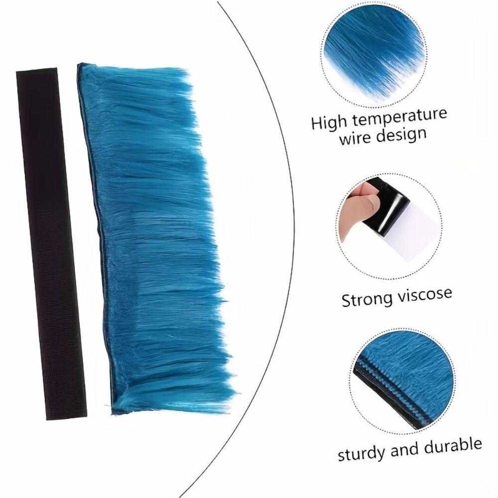 Reusable Mohawk Synthetic Wigs Adhesive Helmet Mohawk Wig Helmet Decorations  Ski Helmet