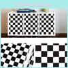 Checker White Black Pattern Bright Surface Stickers For Car Motorcycle And