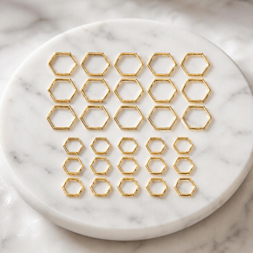30Pcs Hexagonal Shape Crochet Stitch Markers Zinc Alloy Stitch Marker Rings For DIY Craft