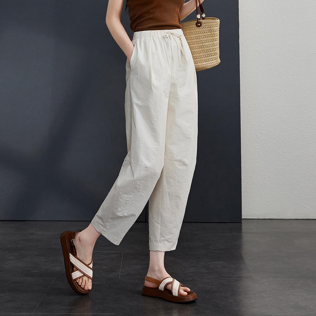 Wrinkle Elastic Waistband Thin Casual Pants for Women In Summer 2026, Fashionable, Loose and Versatile, Slimming Harun Pants
