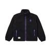 New Era Lamb Fleece Simple Color Block NY Embroidered Warm Stand Collar Jacket Unisex Jacket Black 12877416