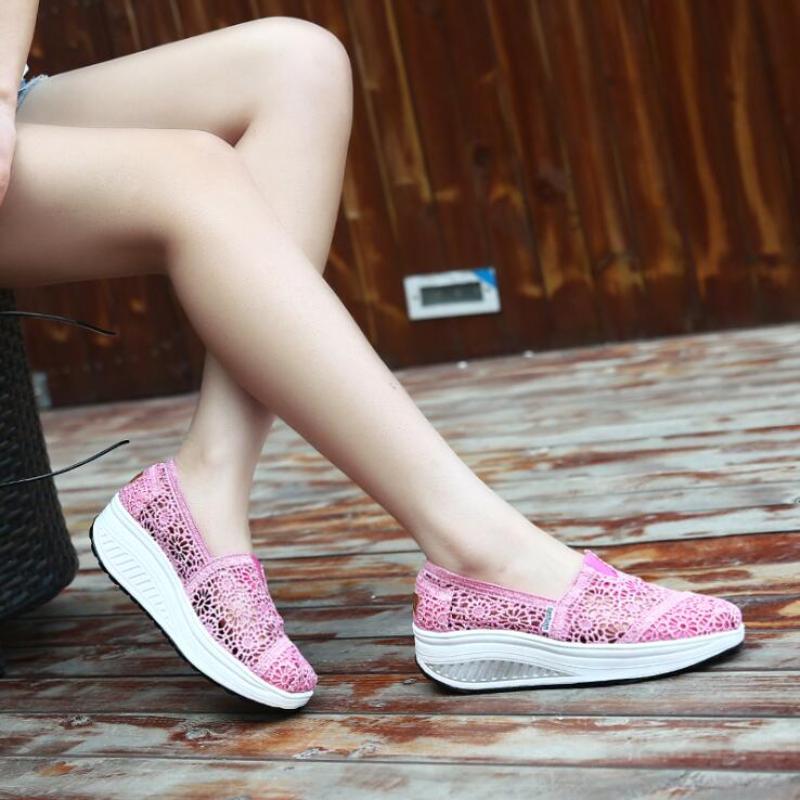 Summer Fashion Women's Thick-soled Breathable Mesh Woman Non-slip Sports Rocker Ladies Sneakers Girls Walking Shake Shoes