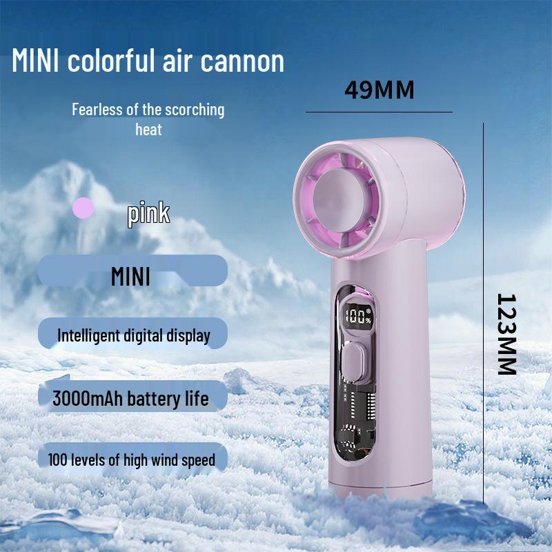 

High-Speed Mini USB Fan with 100-Speed Display - Portable Desktop Turbine for Powerful Airflow and Long Battery Life Compact+Long Battery Life+Strong Wind