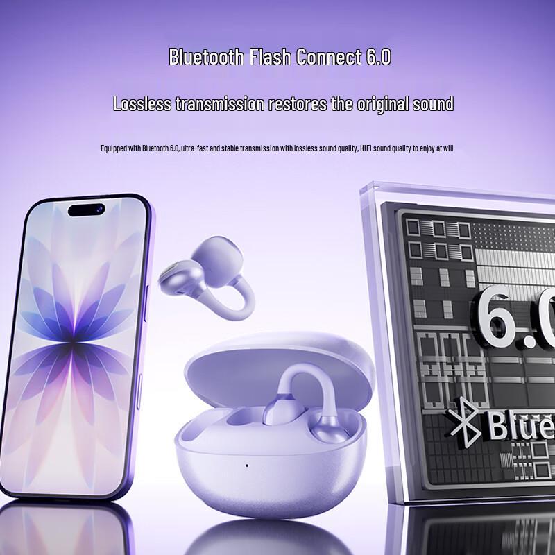 WOPOW OWS37 Open-Ear Wireless Clip-On Bluetooth Headphones