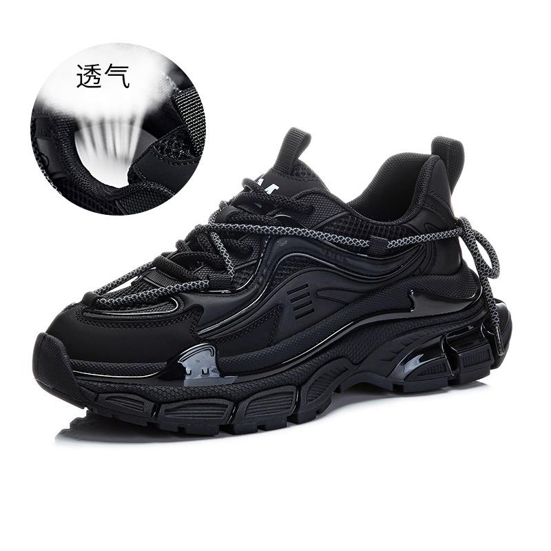 Leather Daddy Shoes Women's 2025 Spring New Women's Platform Mecha Sneakers Women's Height Increasing Versatile Shoes Women's Trend