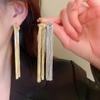 Fashion Gold Color Knot Long Tassel Drop Earrings for Women Punk Exaggerated Metal Chain Statement Earrings Jewelry Party