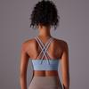 Naked Yoga Vest Women'S Cross Back Sports Bra Shock-Absorbing Gathering Seamless Cup Fitness Bra Women