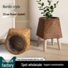 Nordic Rattan Woven Triangle Flower Stand Succulent Holder