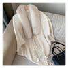 Women's High-End Knitted Cardigan: Autumn/Winter Cloak Shawl with Wide Fur Collar & Tassel