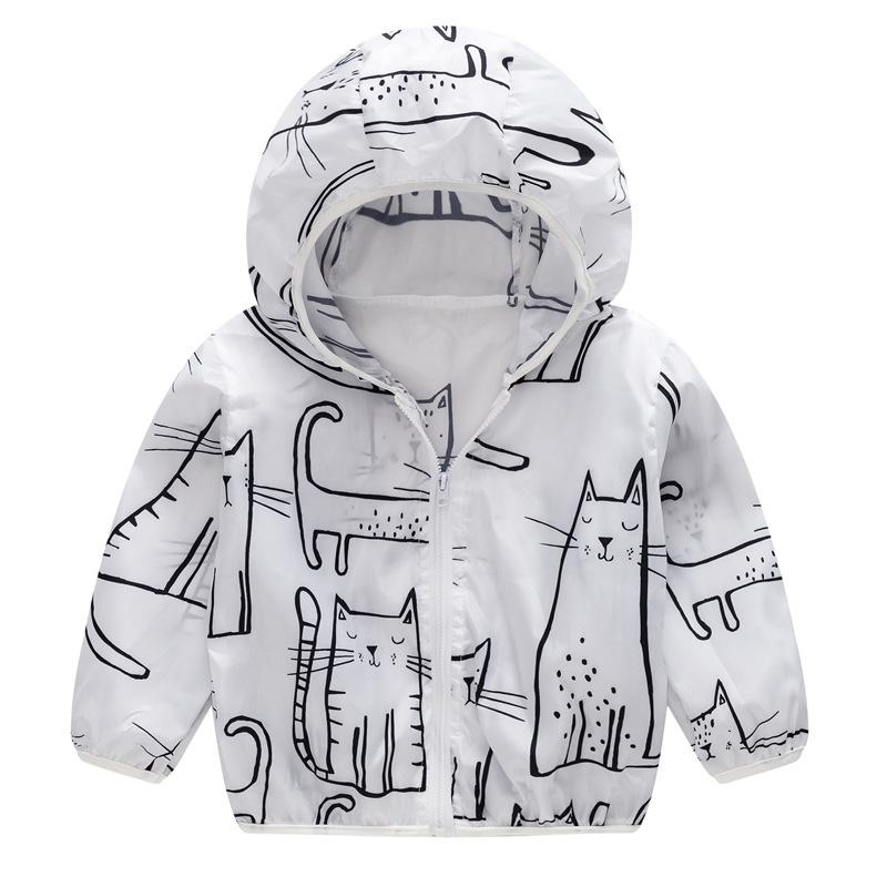 Cool Fashionable Lovely Hooded Jackets Printed Jackets Children's Animal Printed Sunscreen