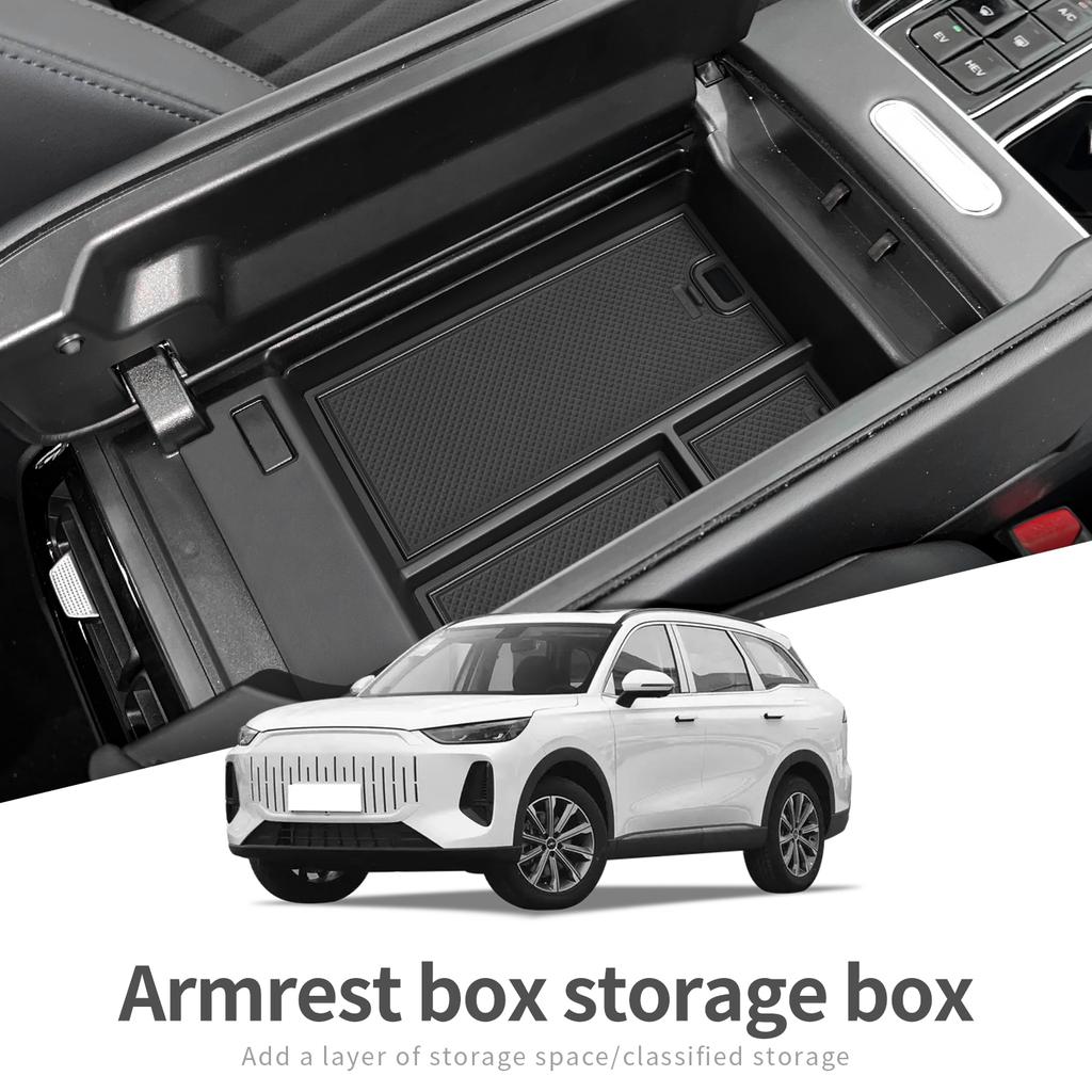 for Chery Tiggo 9 2024 2025 FULWIN T9 Armrest Storage Box Car Tray Organizers Accessories Tidying Black ABS