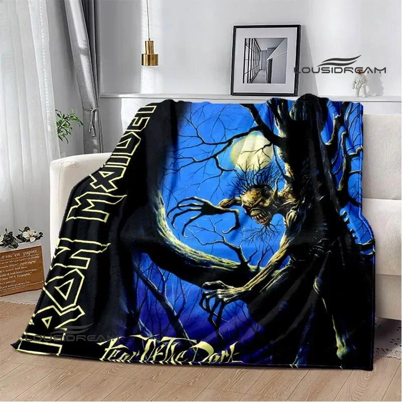 Rock Band I-Iron M-Maiden Printed Blanket Kids Warm Blankets Flannel Soft and Comfortable Blanket Bed Linings Birthday Gift