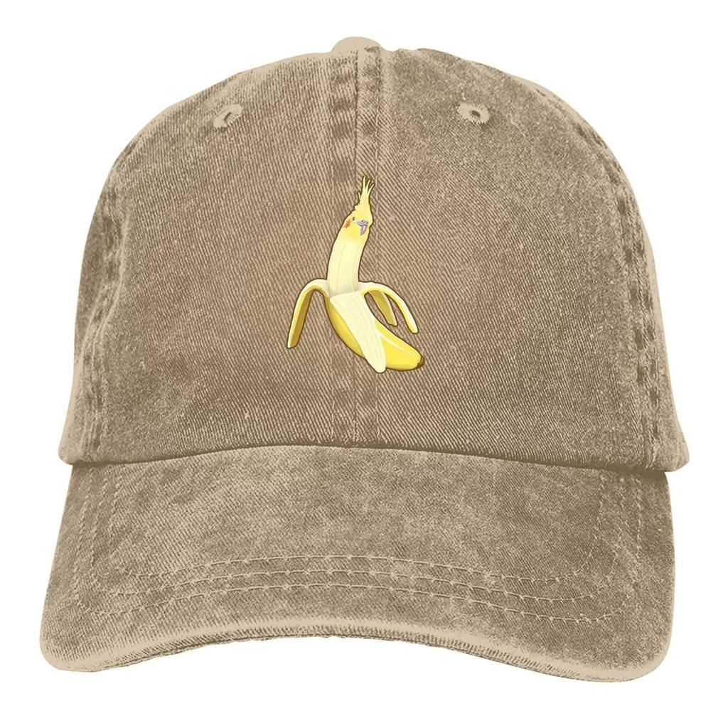 Bananaaaa Cockatiel Banana Baseball Caps Peaked Cap Parrot Birds Pet Sun Shade Hats for Men