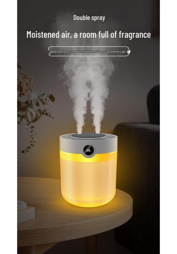 2L Dual Mist Humidifier with Night Light & Digital Display for Home, Bedroom, Office, and Student Use