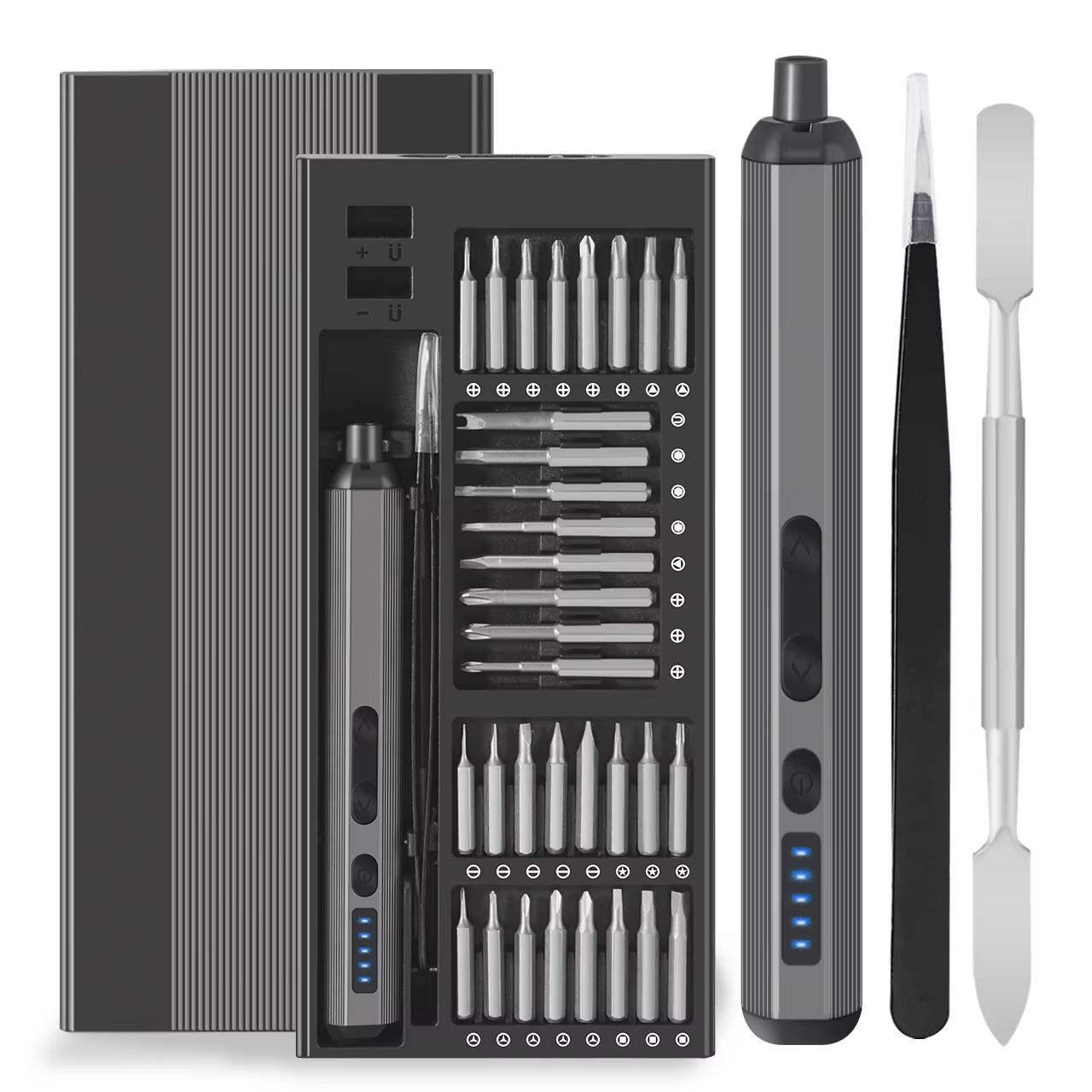 

Набор электрических отверток 68 в 1 с 5 настройками крутящего момента, прецизионный электроинструмент, магнитные биты для отверток iPhone, очков, часов, ПК