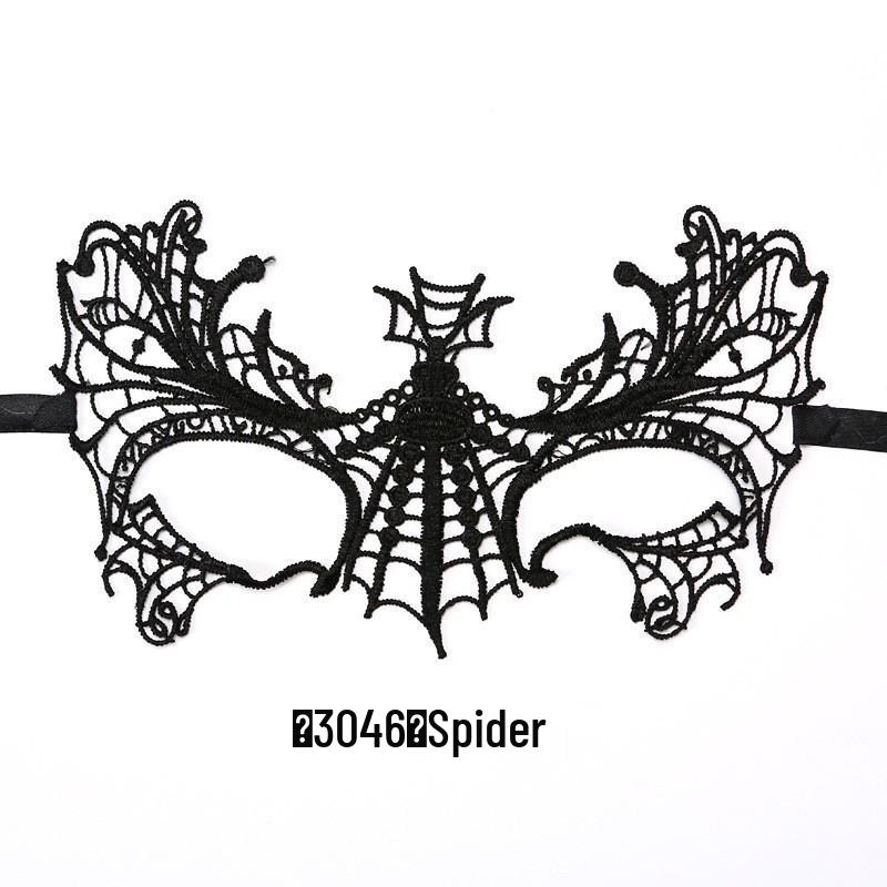 Schwarze Spitzen-Königinnen-Augenmaske für Halloween- und Weihnachtsfeier