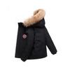 (schwarz, L) Winter neue Herren Daunenjacke mit großem Fellkragen Kurzteil Arbeitskleidung Outdoor gepolsterte verdickte Jacke