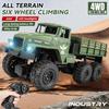 ZWN 1:16 2.4G Aluminum Alloy Six Wheel Military RC Truck with Lights Outdoor Remote Control  Cars Toys Gift for Children.