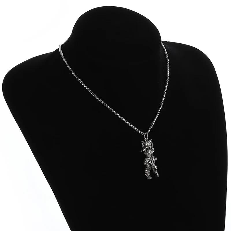 Vintage Punk Biker Girls Pendant Fashion Necklace for Men Women Motorcycle Riding Statement Jewelry Gifts