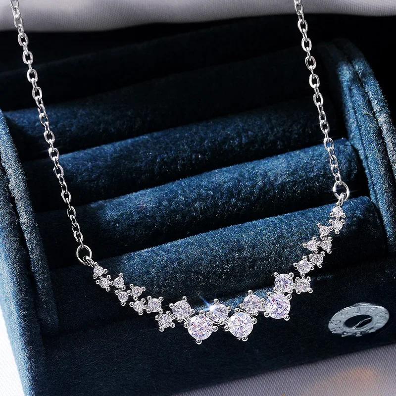 Gorgeous Bridal Wedding Necklace Brilliant Cubic Zirconia Delicate Female Necklaces for Party High Quality Trendy Jewelry