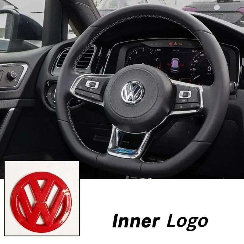 49mm ABS Car Steering Wheel Emblem Sticker for Volkswagen VW Rline Auto Interior Center Logo Badge Cover Accessories QT8