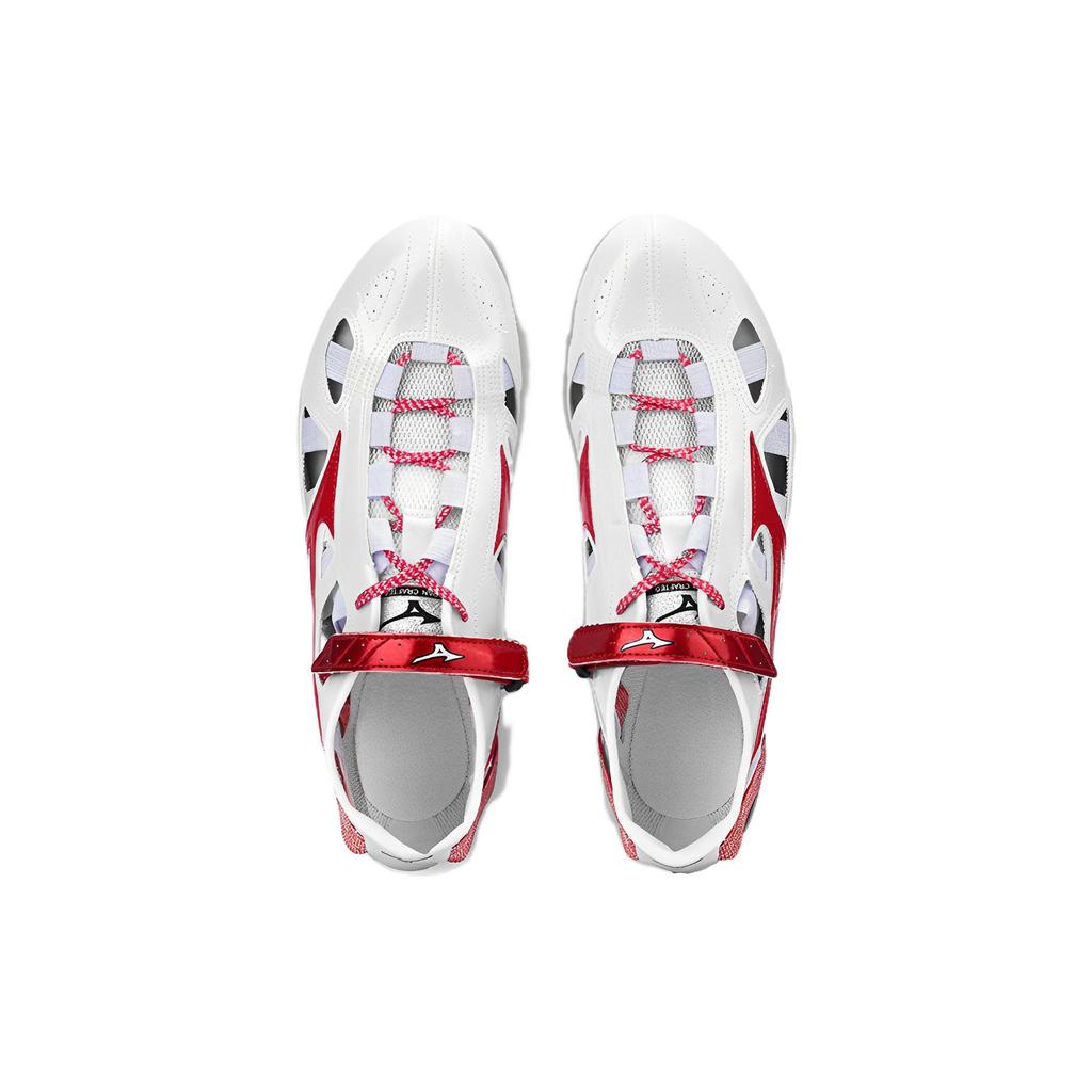 Mizuno Professional Sports Mesh Leather Non-Slip Durable Low-Top Sprinting Running Shoes Men Sneaker White Red U1GR225122