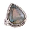 Natural Labradorite Gemstone 925 Solid Sterling Silver Jewelry Ring S.7.5 L0f14