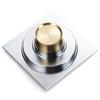 Modern Bathroom Accessories 10x10cm Shower Floor Drain Cover Tile Insert Brass Anti-Odor Chrome Finish Brushed Surface