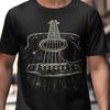 Acoustic Guitar T-Shirt, Musician Gift for Guitarist, Vintage Woodcut Music Tee, Songwriter Top, Unplugged Concert Shirt, Gildan 64000