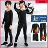 Kids' Warm Velour Basketball Training Set: Quick-Dry, Tight-Fit Base Layer for Autumn/Winter Fitness