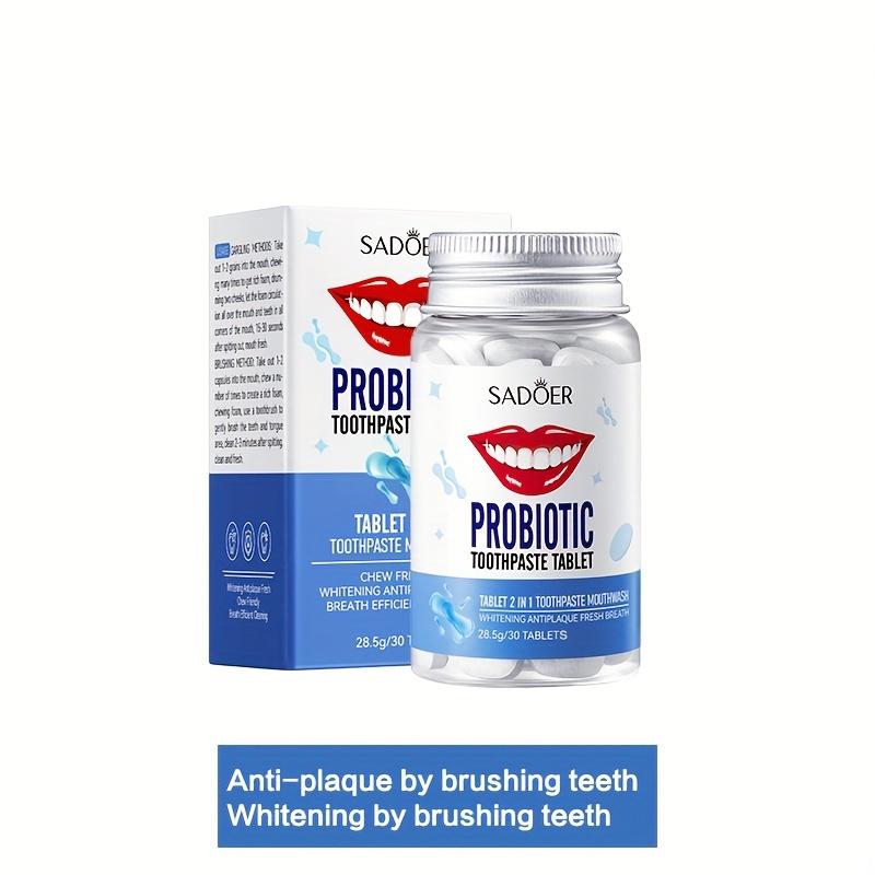 Probiotic Whitening Toothpaste Tablets Natural Teeth Cleaning Stain Removal Oral Care 28.5g/30 Tablets