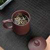 Handmade Zisha Purple Clay Teacup with Gold Inlay
