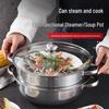 Doppelschichtiger Dampf-Suppentopf aus Edelstahl