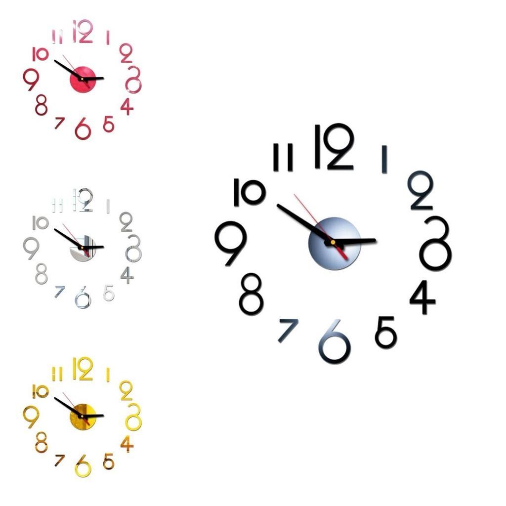 Elegant Diy Number Wall Clock 3d Mirror Sticker For Stylish Home Office Decor