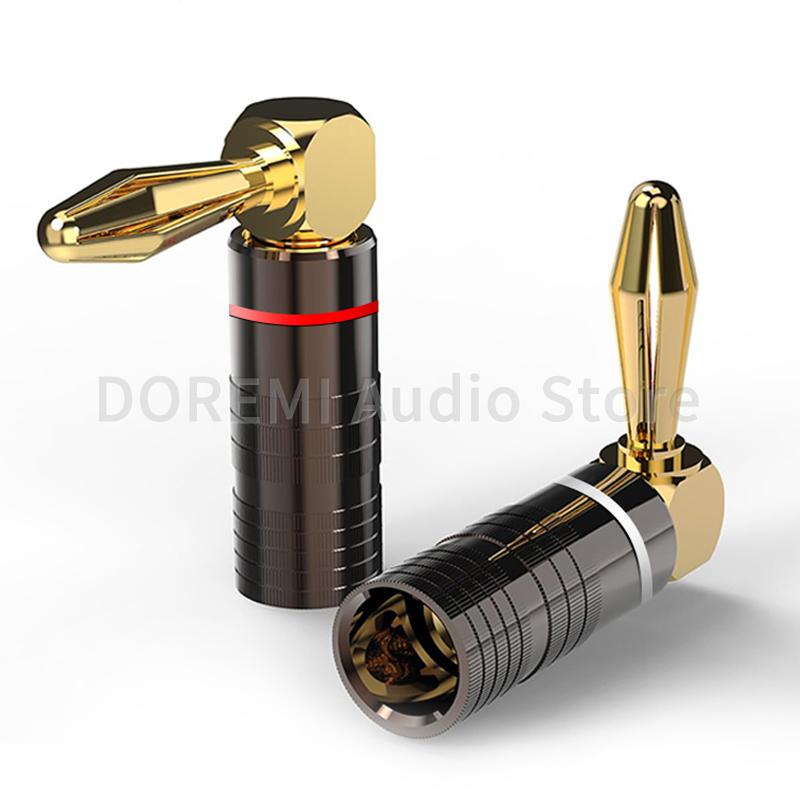 

Banana Plug Right Angle 90 Degree 4mm Gold-Plated Connector Speaker Amplifier L Type Adapter Jack Audio Video Banana Connectors 10pcs