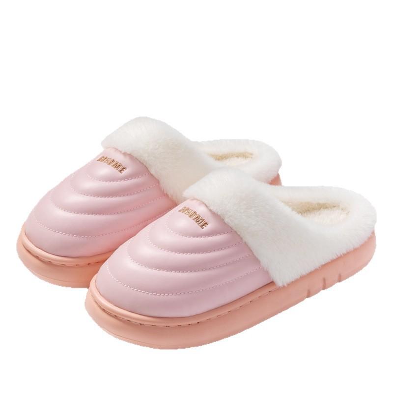 Large Size Waterproof Cotton Slippers Winter Indoor Home Non-slip Piled Thickened Couple Warm Slippers