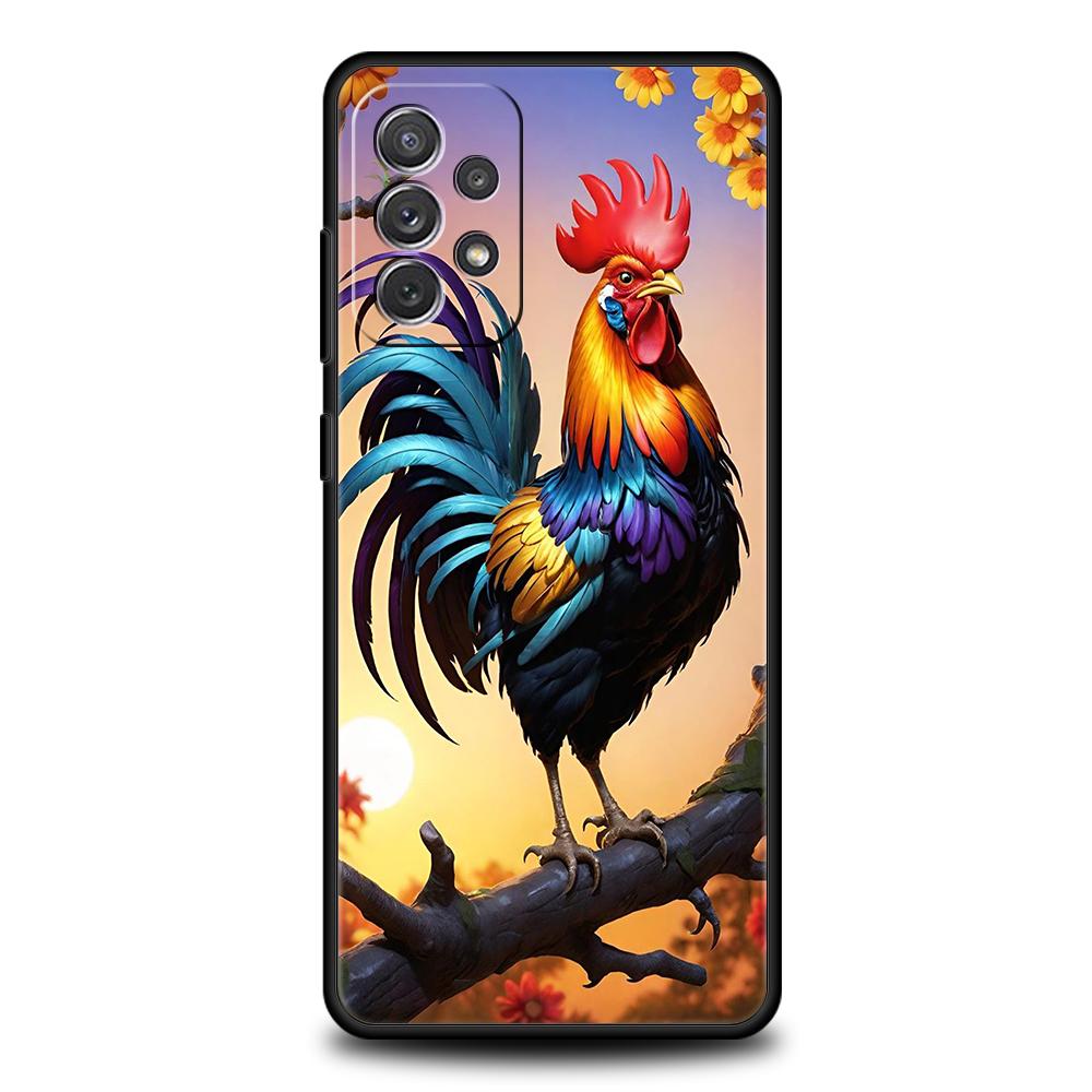 Phone Case for Samsung Galaxy A55 A53 A52 A52S A51 A41 A35 A32 A25 A23 A15 A13 A71 A72 5G Soft TPU Shell Cock Rooster Chicken