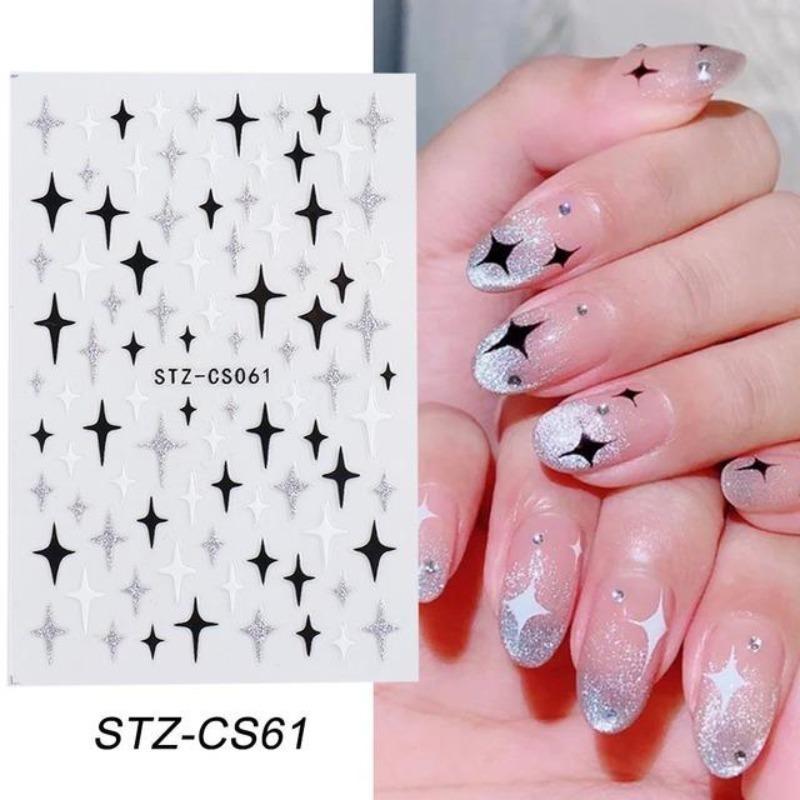 Graffiti Strips Nail Stickers for Women Nail Art Decorations Rose Gold Abstract Line Spring 3D Slider for Manicure Polish Tattoo