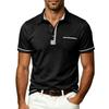 Men's Short Sleeve Polo Shirt Solid Color Casual Tops Breathable Business T-Shirt for Summer