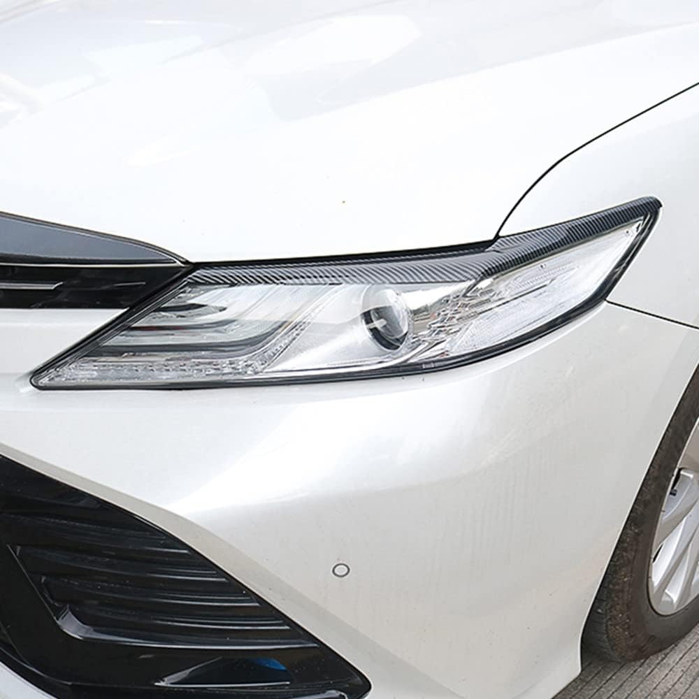 Carbon Fiber Headlight Eyebrow Eyelid Cover Trim Decoration Sticker For Toyota Camry 2024      2018 Accessories