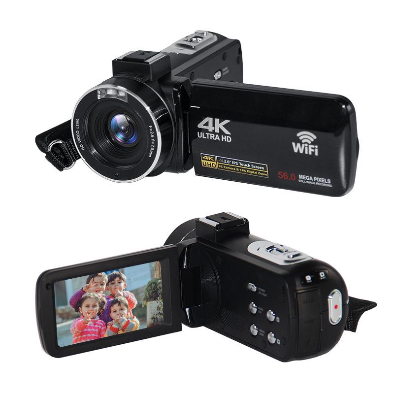 

4K Camcorder with Windproof Microphone & Fill Light, Recording 4K 30fps Video