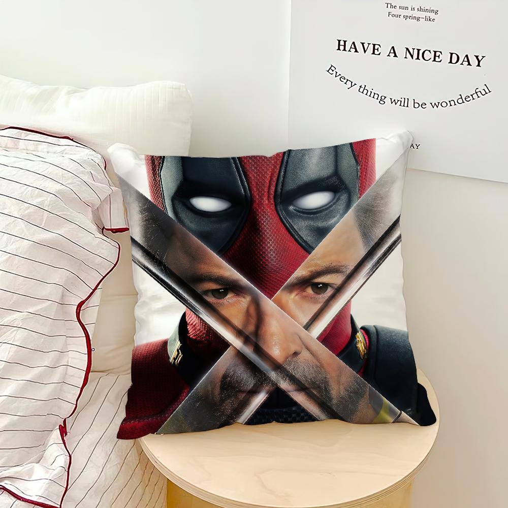 Movie Cool D-Deadpool W-Wolverine Ml Cushion Cover Soft Hogar Pillowcase For Sofa Living Room Bed Home Decor Protective Covers